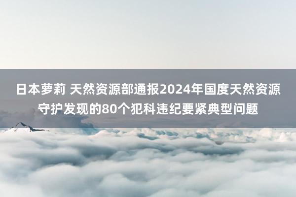 日本萝莉 天然资源部通报2024年国度天然资源守护发现的80个犯科违纪要紧典型问题