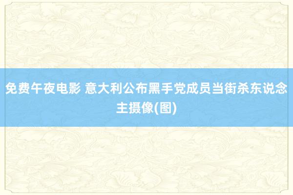 免费午夜电影 意大利公布黑手党成员当街杀东说念主摄像(图)