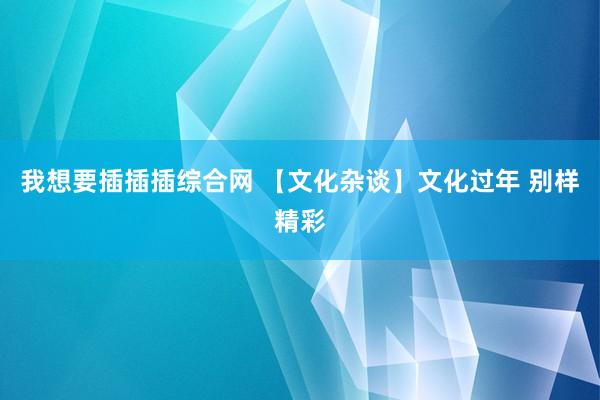 我想要插插插综合网 【文化杂谈】文化过年 别样精彩