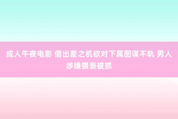 成人午夜电影 借出差之机欲对下属图谋不轨 男人涉嫌猥亵被抓