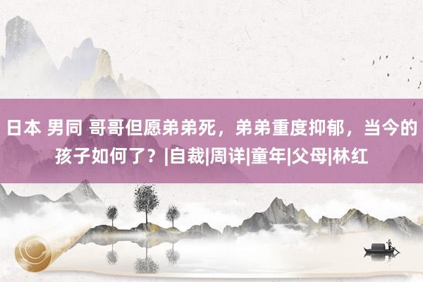 日本 男同 哥哥但愿弟弟死，弟弟重度抑郁，当今的孩子如何了？|自裁|周详|童年|父母|林红