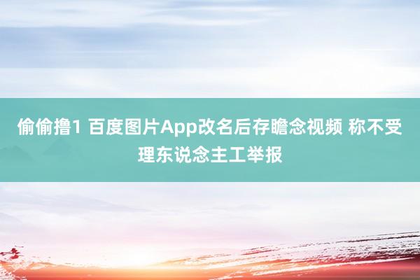 偷偷撸1 百度图片App改名后存瞻念视频 称不受理东说念主工举报