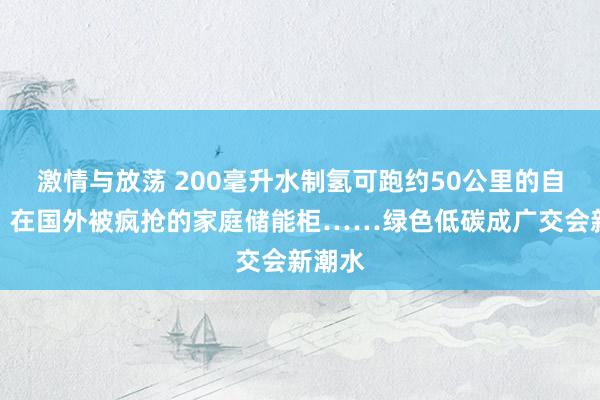 激情与放荡 200毫升水制氢可跑约50公里的自行车、在国外被疯抢的家庭储能柜……绿色低碳成广交会新潮水